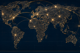 DOS™ global enterprise network representing engagement and collaboration.